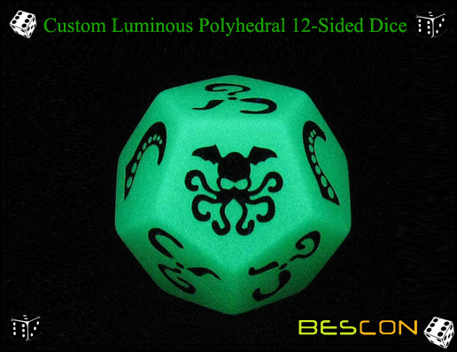 Custom Luminous Polyhedral 12-Sided Dice