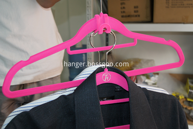 Black flock hanger clip Black flock hanger clip