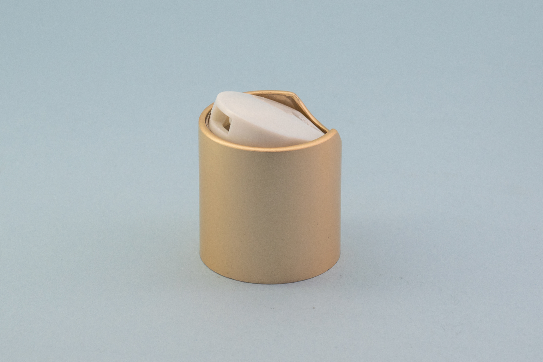 24/410 Matte Gold & White Disc Top Cap 24/410 Matte Gold & White Disc Top Cap