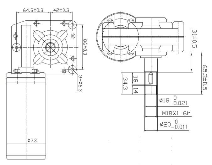 73ZYT brushed dc gear motor/ street sweepers worm lower speed geared motors with rare earth magnets