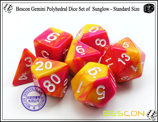 Bescon Juego de Dados Gemini de Sunglow-4 Bescon Gemini Dice Set of Sunglow-4
