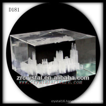 K9 3d Laser Etched Building Model Inside Crystal Block China