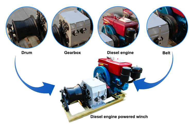 diesel engine powered winch