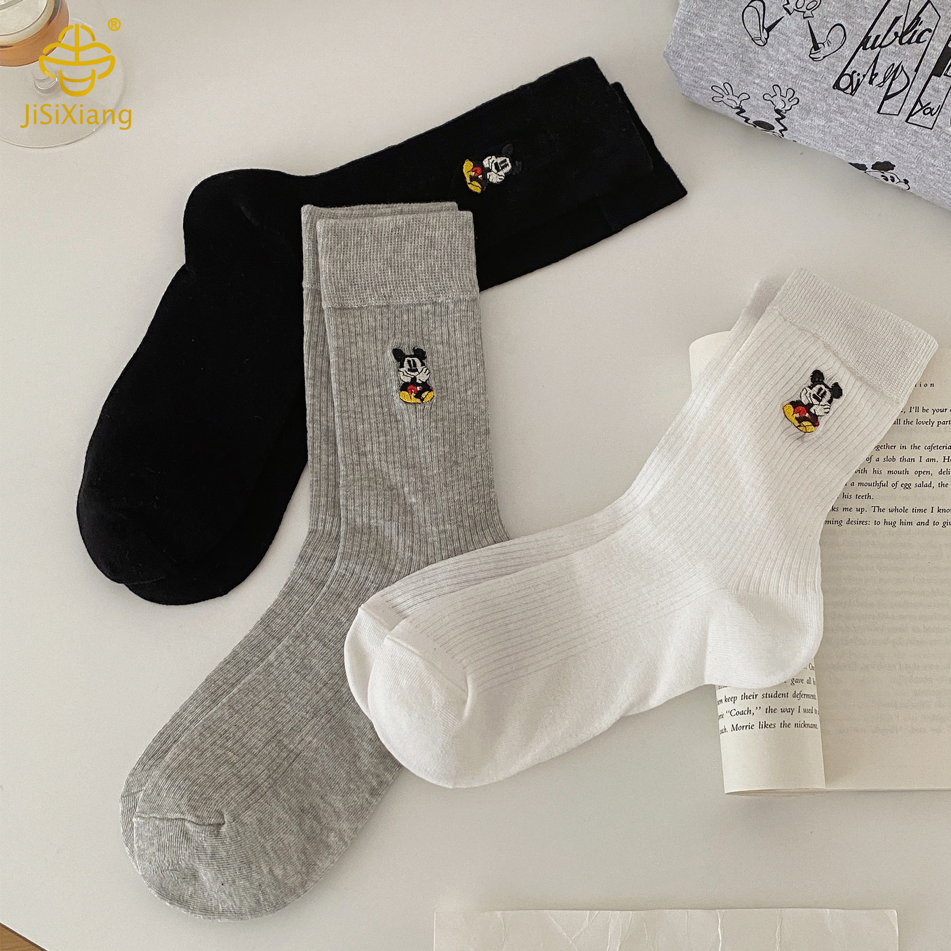 Embroidered Mickey tube socks Embroidered Mickey tube socks