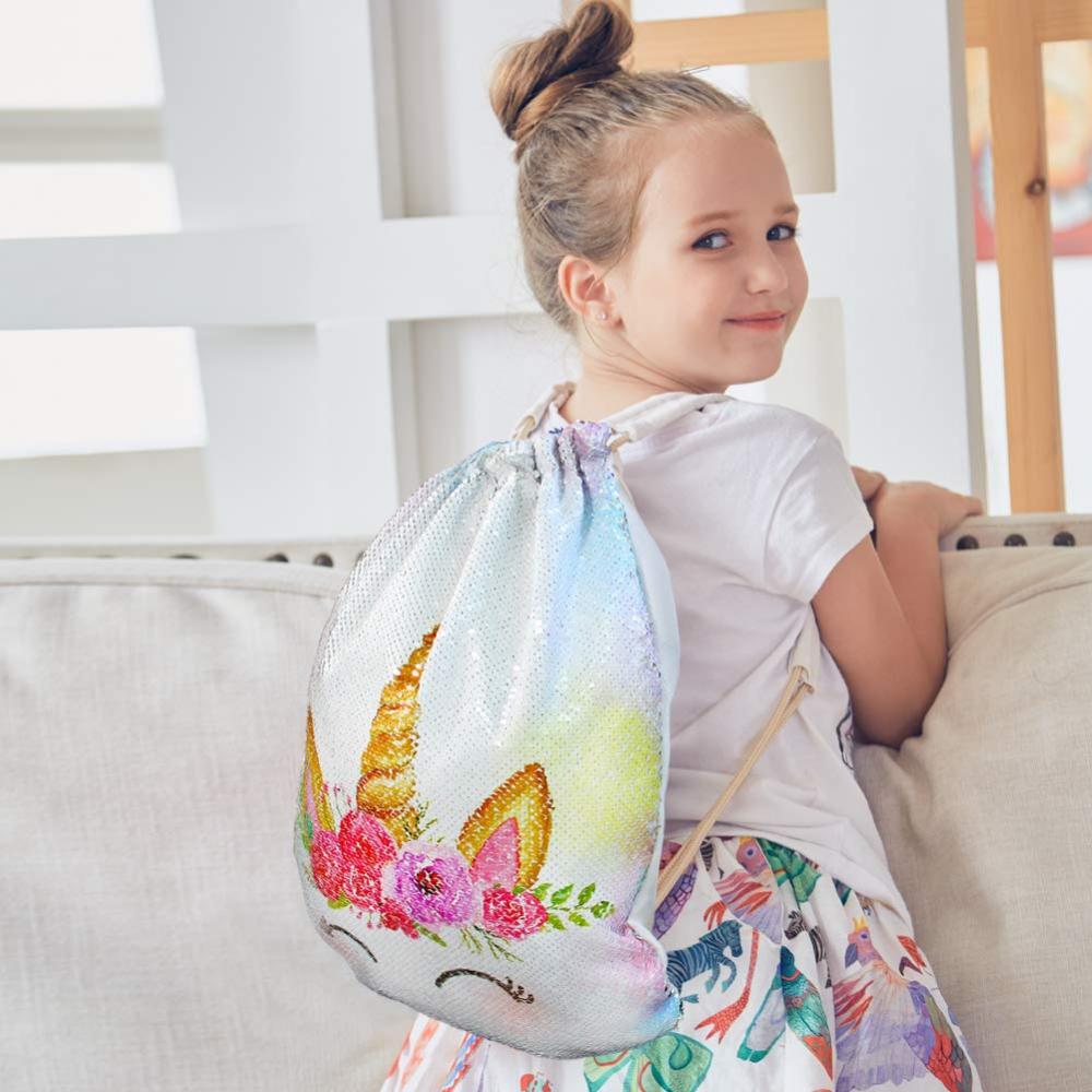 Unicorn Reversible Sequin Drawstring Bag 1 Unicorn Reversible Sequin Drawstring Bag 1
