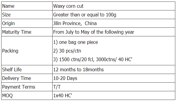Waxy Corn Cut