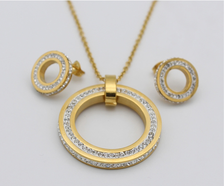 レディースネックレスとイヤリングクリスタルジュエリーセット Ladies Necklace And Earring Crystal Jewelry sets