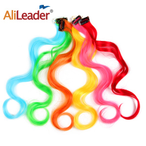 Rainbow Curly Hair Pieces Clip On Hair Extension