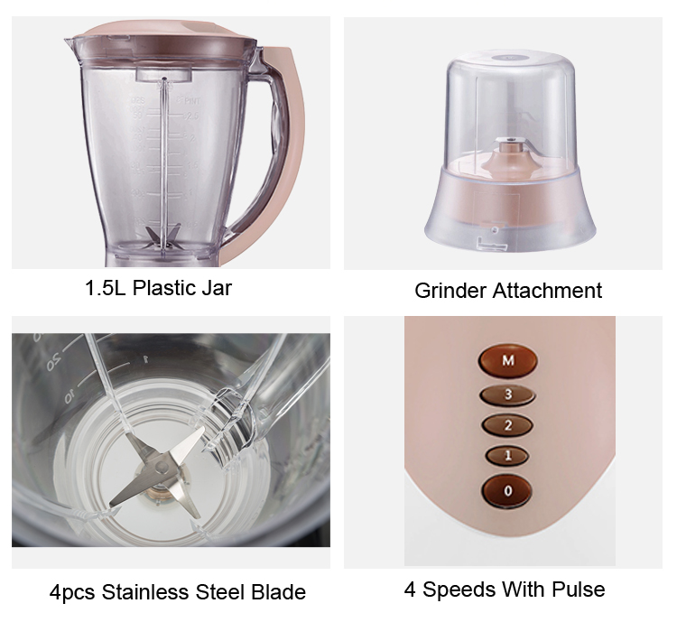 Licuadora trituradora de frutas con jugo de hielo 1.5L 1.5L Ice Juice Fruit Blender Crusher Smoothie Maker