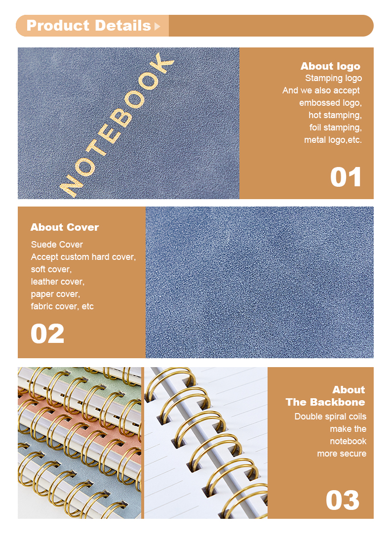 Suede softcover spiral notebook8 Suede softcover spiral notebook8