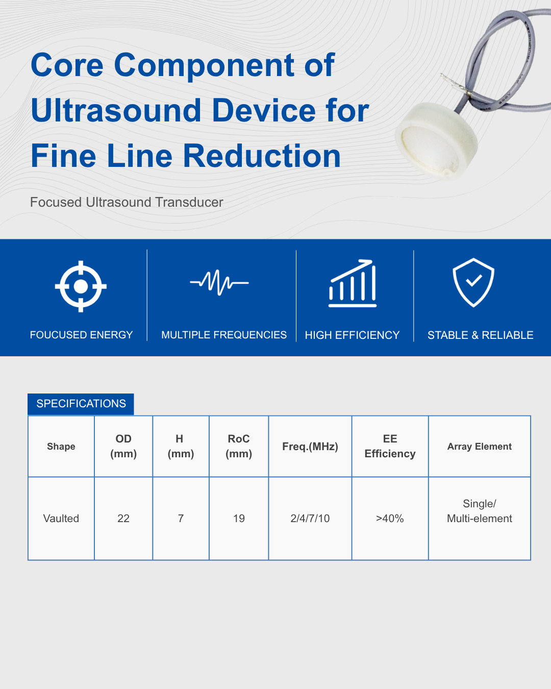 Core Component of Ultrasound Device for Fine Line Reduction-2 Core Component of Ultrasound Device for Fine Line Reduction-2