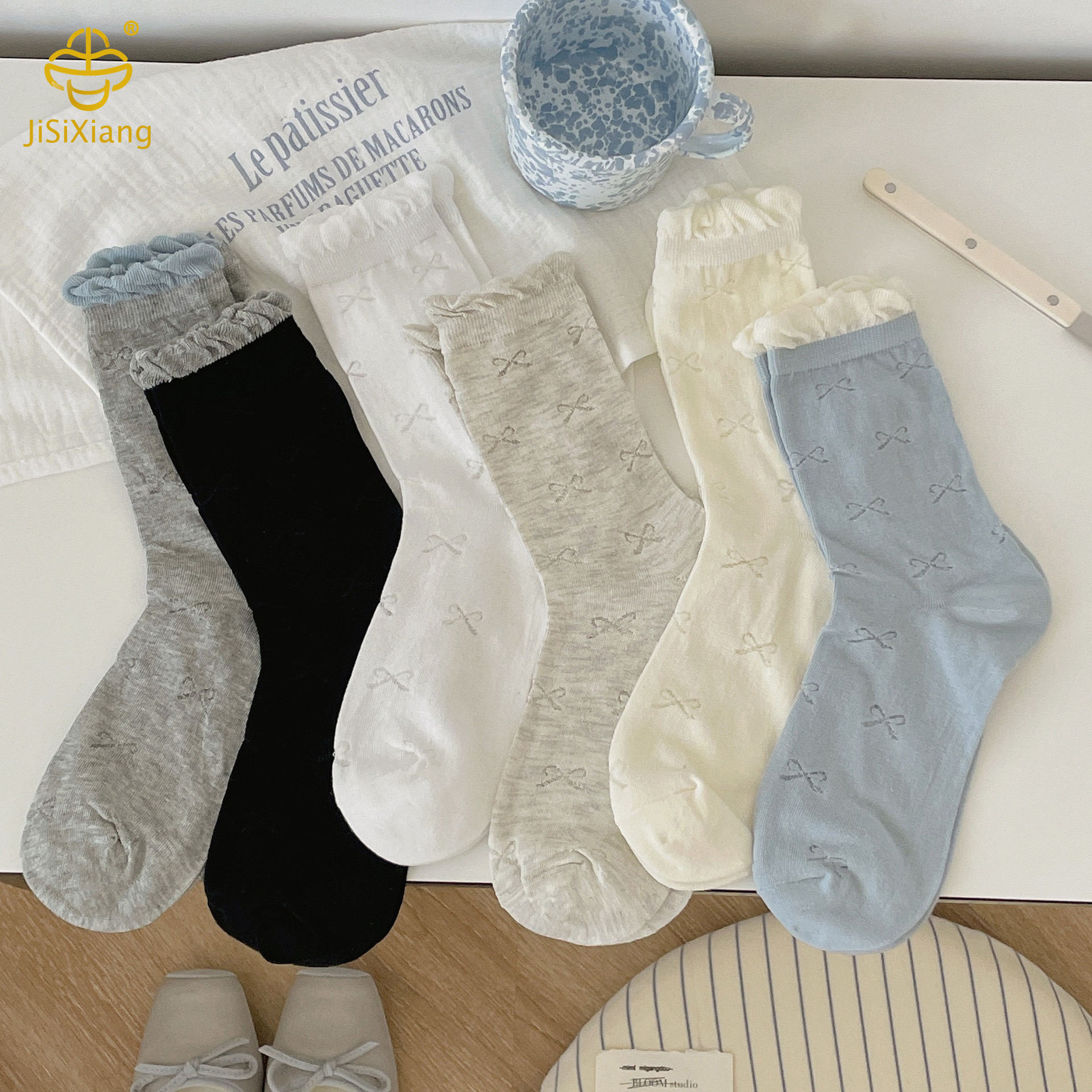 Bowknot mesh tube socks Bowknot mesh tube socks