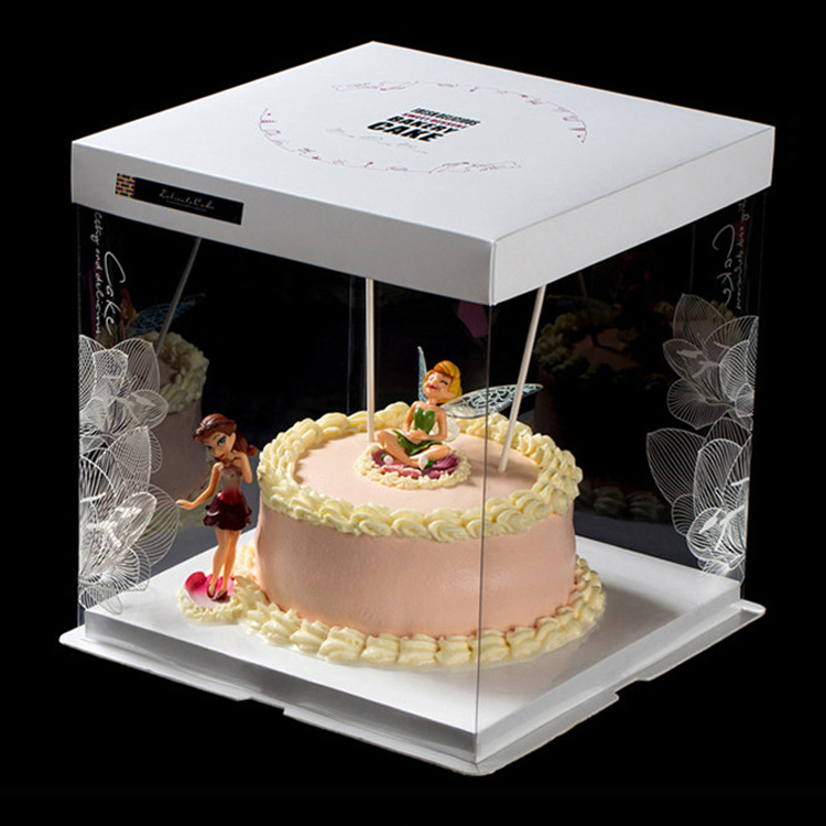 Bungkusan Pembungkusan Kotak Pembungkusan yang Boleh Dibeli Wholesale Foldable Tall Clear Plastic Cake Box Packaging