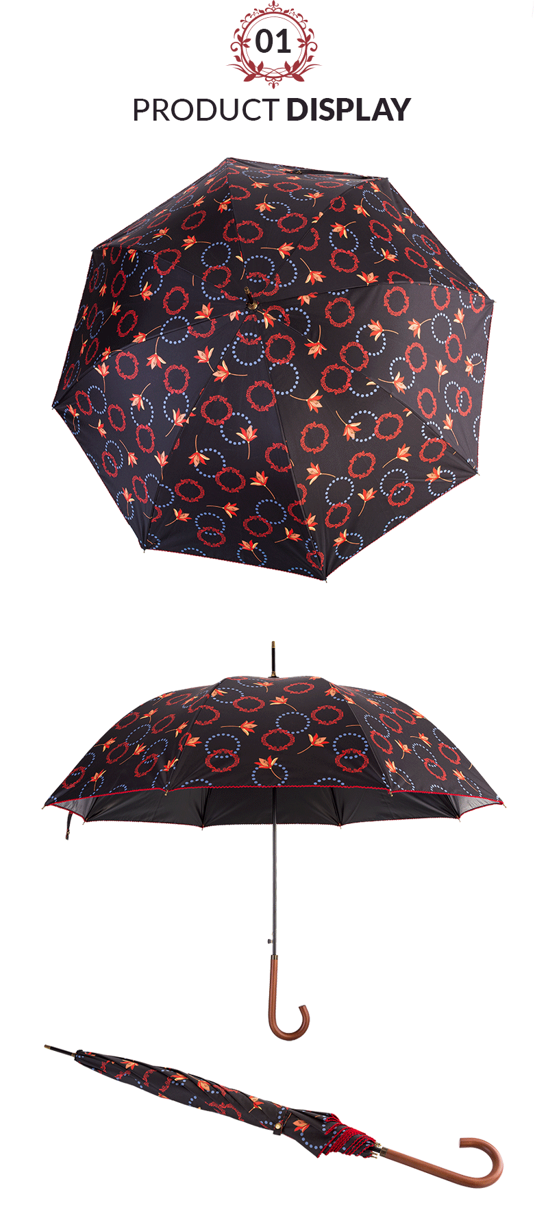 parapluie de dames ladies stick umbrella