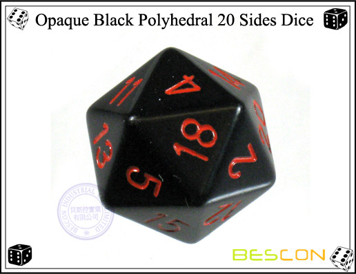 Opaque Black Polyhedral 20 Seiten Würfel Opaque Black Polyhedral 20 Sides Dice