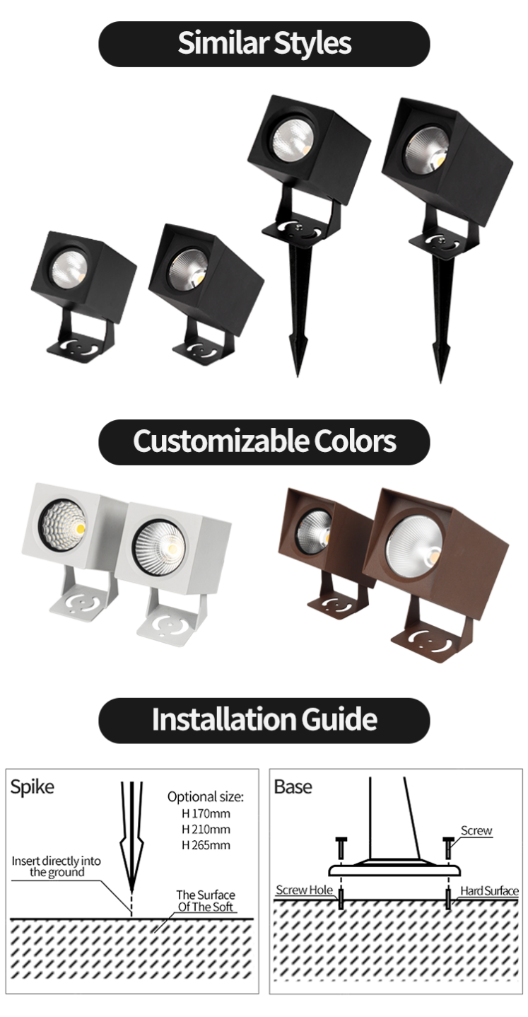 Garden Landscape Square Spike Light Garden Landscape Square Spike Light