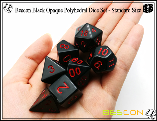 Bescon Schwarz Opaque Polyhedral Dice Set-2 Bescon Black Opaque Polyhedral Dice Set-2
