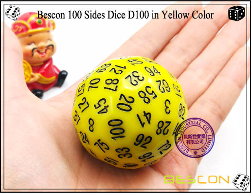 Bescon 100 Sides Dice D100 в желтом цвете-2 Bescon 100 Sides Dice D100 in Yellow Color-2