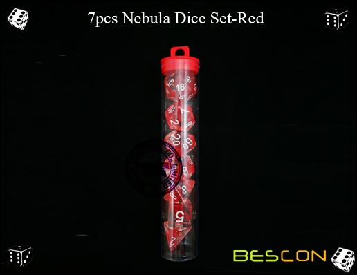 7pcs Nebula Dice Set-Red-5 7pcs Nebula Dice Set-Red-5