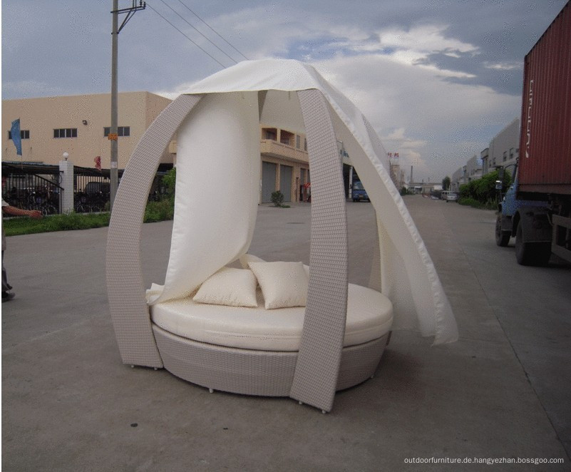 Garten Pe Rattan Bett Outdoor Rattan Metall Liege Bilder Fotos