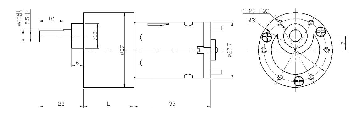 37mm dc spur gear motor