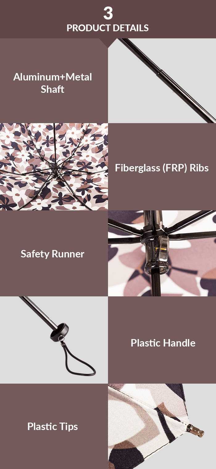 Parapluie Pliant Floral Floral Folding Umbrella