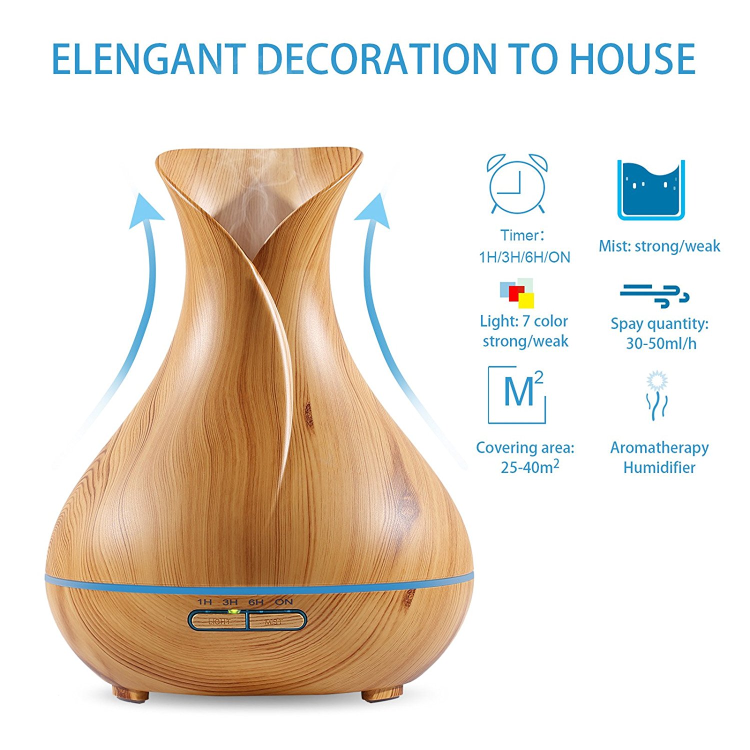 ultrasonic aroma diffuser vase shape