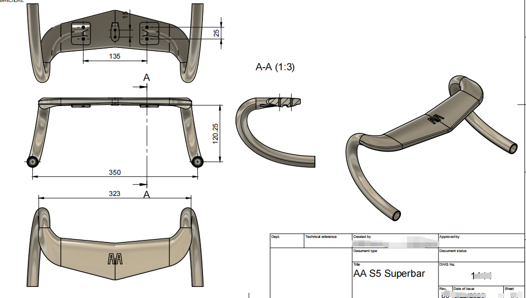 Custom 3D printed titanium S5 handlebar Custom 3D printed titanium S5 handlebar
