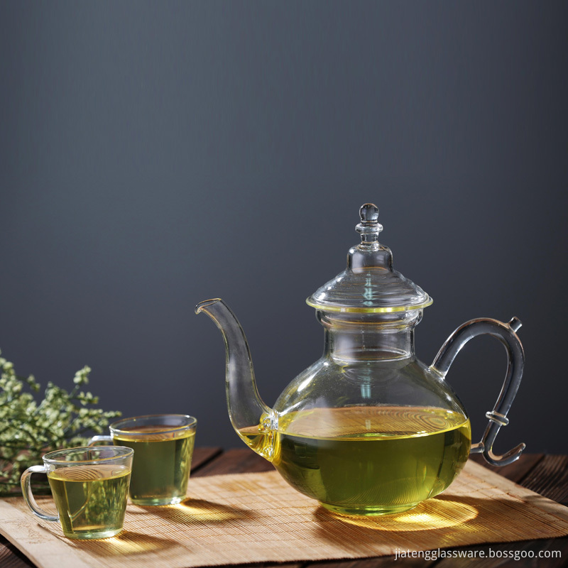 China Glass Teapot Stainless Steel Infuser For Iced Tea Glass Teapot With Heat Resistant