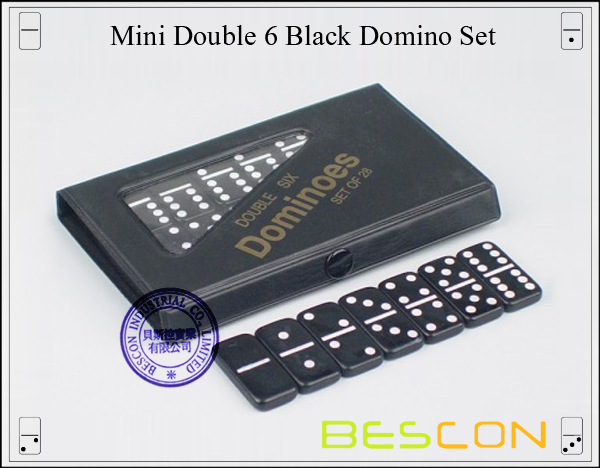 Mini Double 6 Black Domino Set Mini Double 6 Black Domino Set