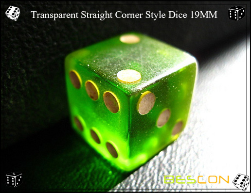 Transparent Straight Corner Style Dice 19MM Transparent Straight Corner Style Dice 19MM