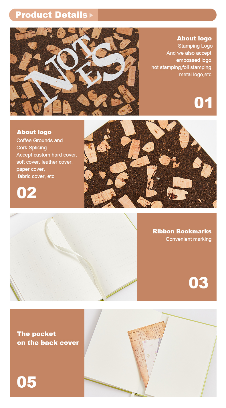 coffee grounds soft wood material sew binding notebook14 coffee grounds soft wood material sew binding notebook14