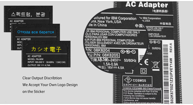 sticker 16V 4.5A notebook power adapter for Lenovo