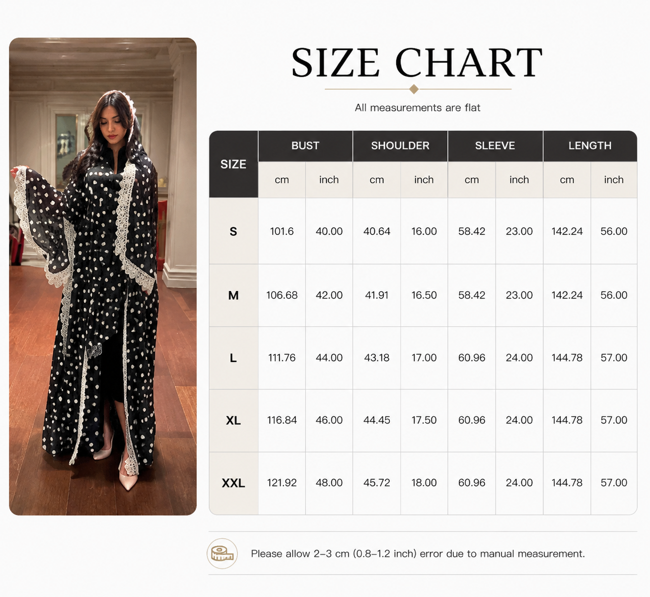Black Polka Dot Lace Trim Open Abaya Set with Matching Headscarf Black Polka Dot Lace Trim Open Abaya Set with Matching Headscarf