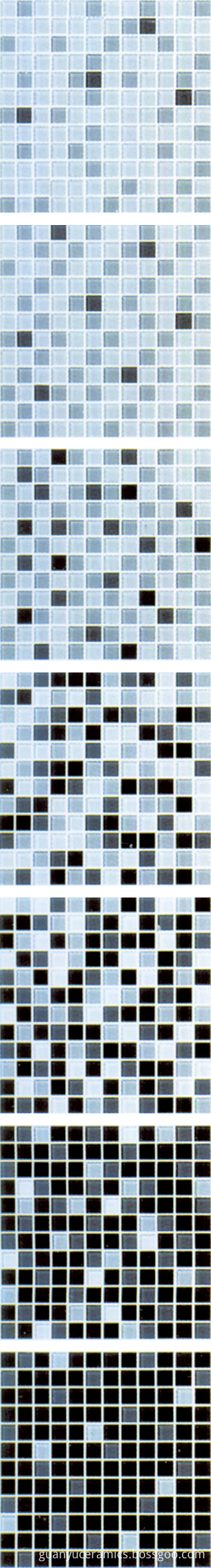 Black Gradual Change Glass Mosaic