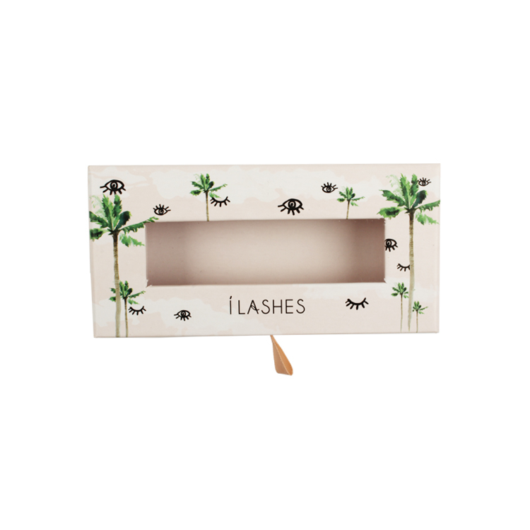 กล่องเก็บขนตาปลอมแบบลิ้นชักที่มีหน้าต่าง Luxury Drawer Style Paper Eyelash Box With Window