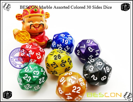 BESCON Opaque Assorted Farbige 30 Seiten Würfel BESCON Opaque Assorted Colored 30 Sides Dice
