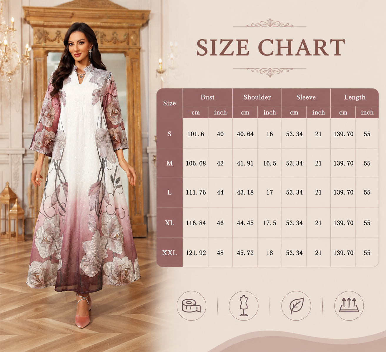 Floral Embroidered Printed Abaya Dress (1) Floral Embroidered Printed Abaya Dress (1)