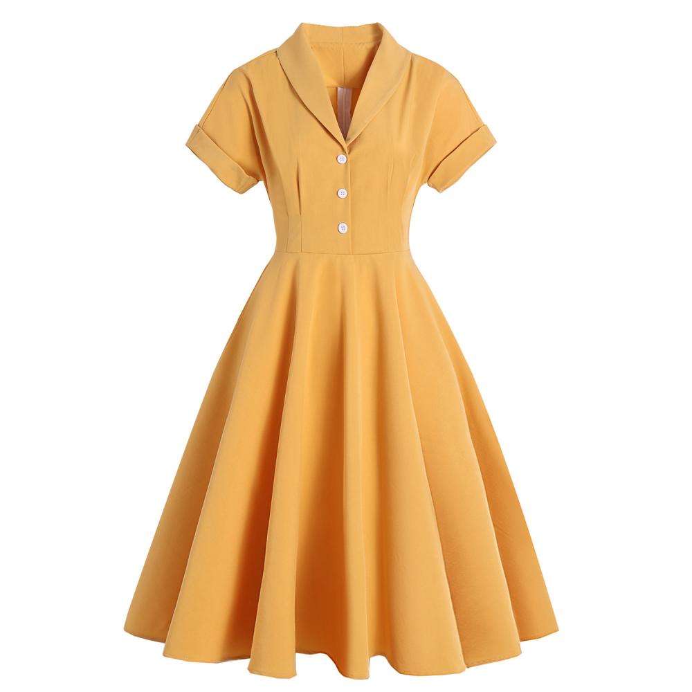 Solid Color 1950s Dress Jpg