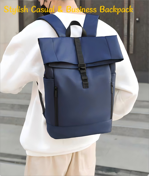 Durable roll-top laptop backpack for commuters Durable roll-top laptop backpack for commuters