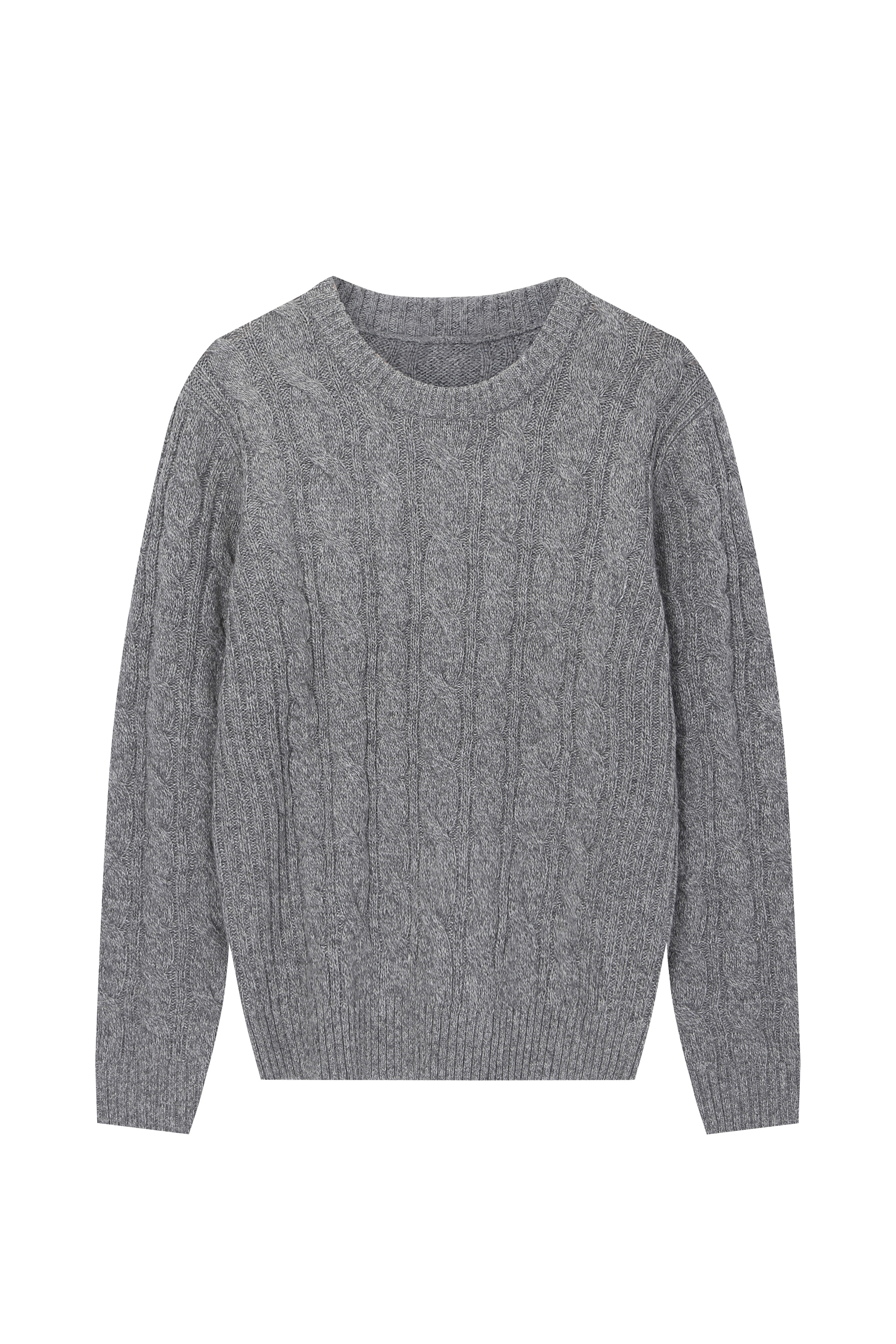 Suéter masculino de algodão com gola redonda Men's Crewneck Cable Cotton Sweater