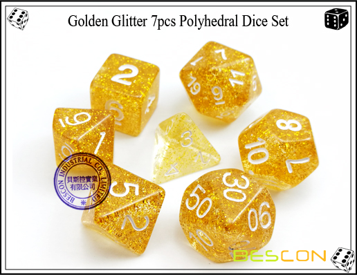 Paillettes colorées assorties 7pcs Set de dés polyédriques-20 Assorted Colored Glitter 7pcs Polyhedral Dice Set-20