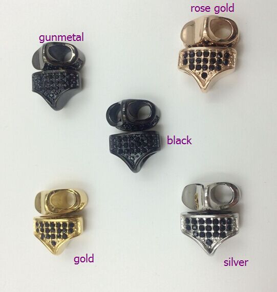 5A CZストーンレザーブレスレットトライアングルチャーム 5A CZ Stone Leather Bracelet Triangle Charms