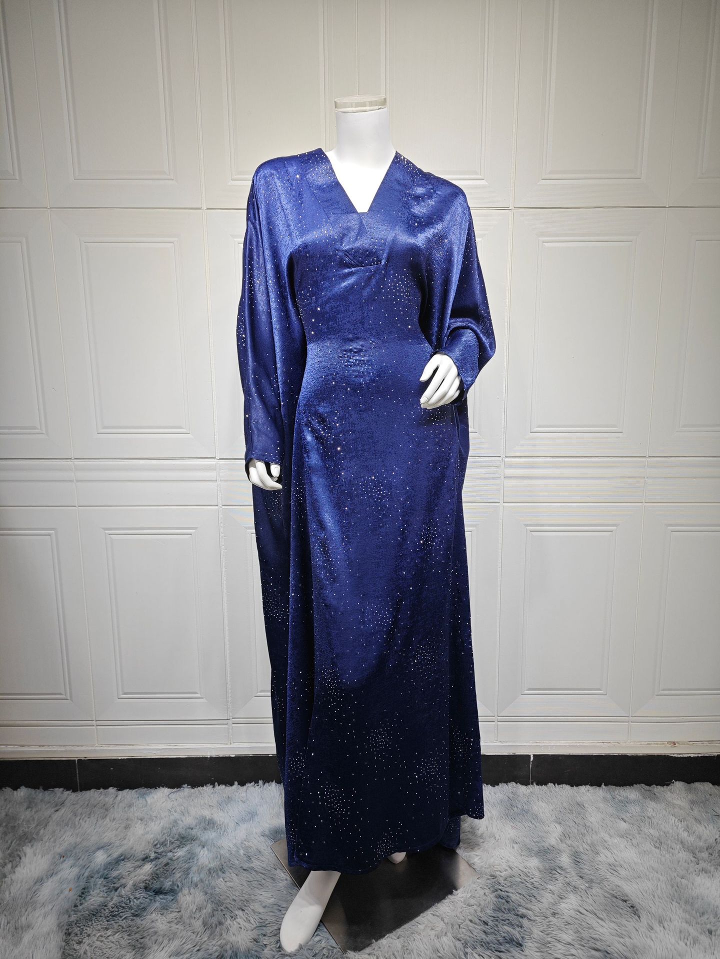 Hot-fix Rhinestone Abaya Shiny Kaftan Dress MQ180 (5) Hot-fix Rhinestone Abaya Shiny Kaftan Dress MQ180 (5)