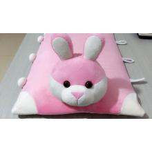 Pure and fresh and upright ears pink rabbit flat pillow mat