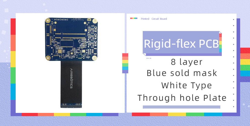 8-laags doorvoer Rigid-Flex PCB 8 Layer Through Hole Rigid-Flex PCB