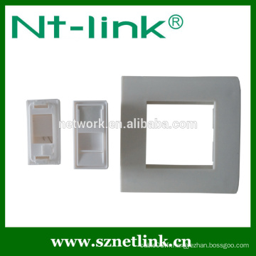 Chine Plaque Frontale Rj45 A Double Port De Haute Qualite Avec Boite Inferieure Adaptee Pour Le Connecteur Rj45 Keystone Module Fabricants