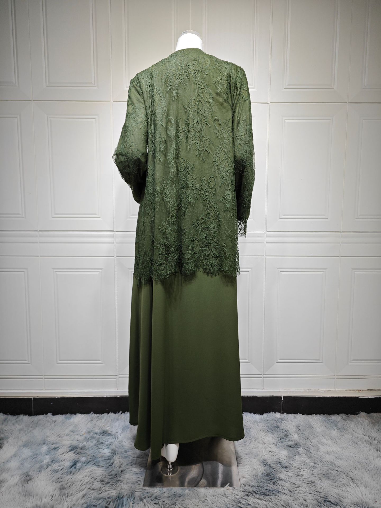 Lace Abaya Cardigan MQ281 (9) Lace Abaya Cardigan MQ281 (9)