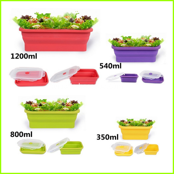 Récipient de nourriture empilable de boîte à lunch de silicone de stockage de nourriture Stackable Food Storage Silicone Lunch Box Food Container