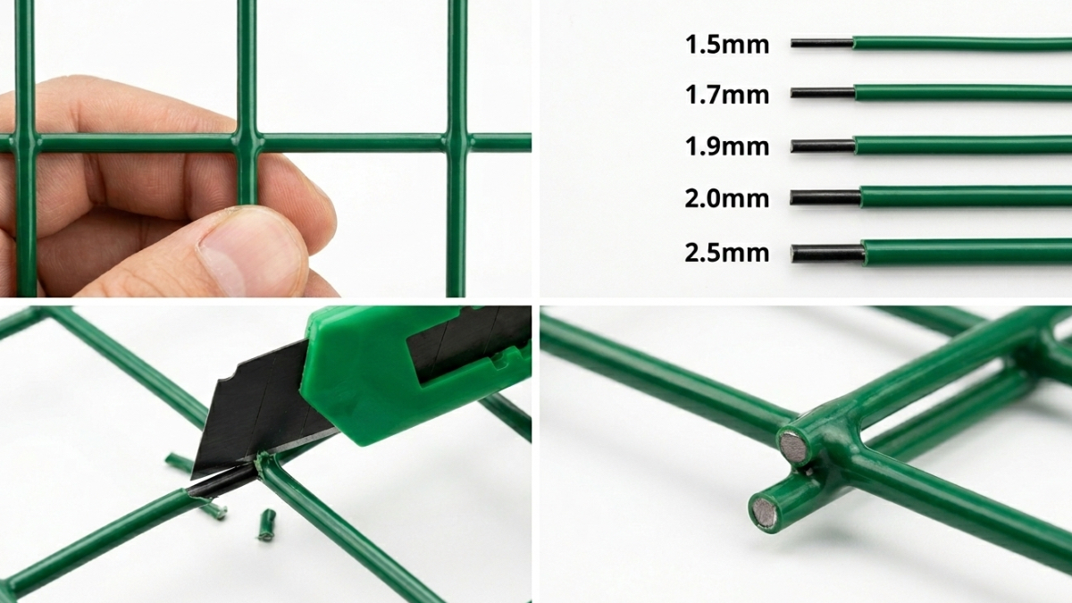 Uniform green PVC coating for corrosion resistance PVC coated binding wire close up